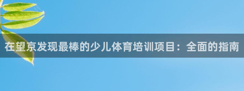 耀世平台负责人是谁：在望京发现最棒的少儿体育培训项目