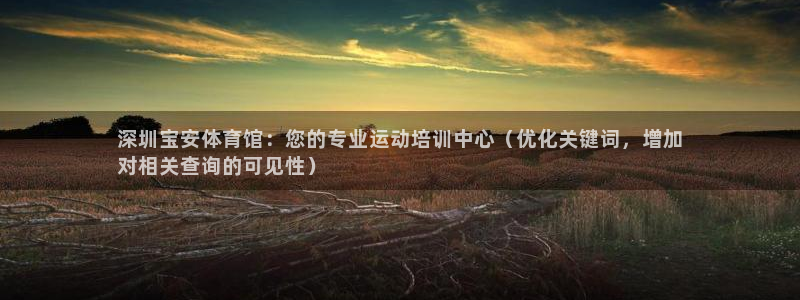 耀世平台可 585341 平台：深圳宝安体育馆：您的专业运动